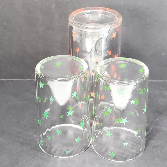 Vtg Kraft Foods Swanky Swigs Stars Optic Glass Juice Tumbler MCM Tableware - Picture 8 of 10